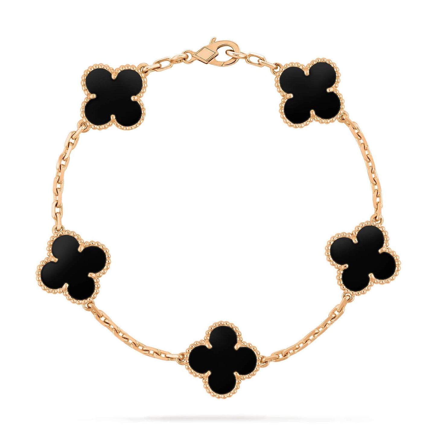 [Solara Jewelry]CLOVER  5 MOTIFS BLACK ONYX BRACELET