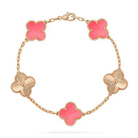 [Solara Jewelry]CLOVER BRACELET 5 MOTIF PINK AND PINK GOLD