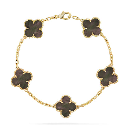 [Solara Jewelry]CLOVER 5 MOTIF GRAY MOP  BRACELET