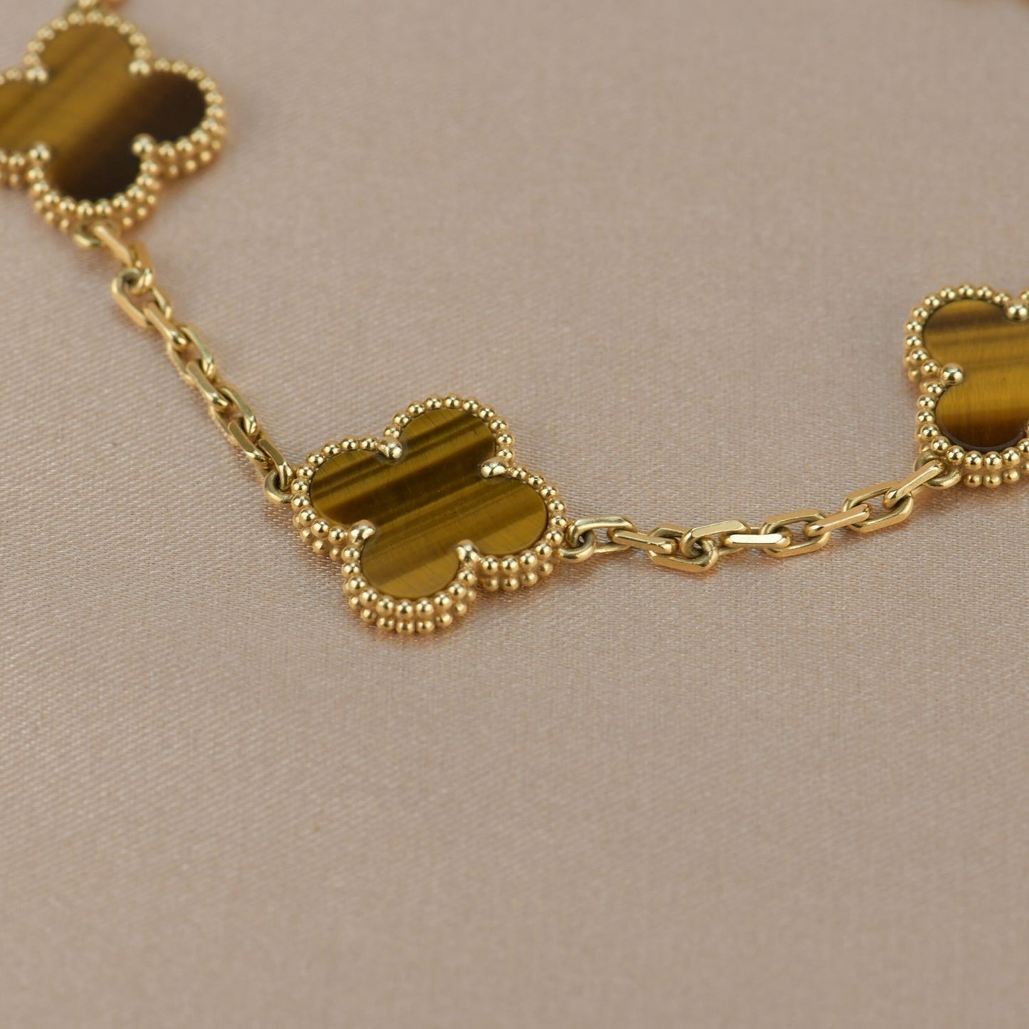 [Solara Jewelry]CLOVER  5 MOTIFS TIGER EYE BRACELET