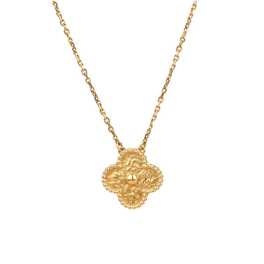 [Solara Jewelry]CLOVER 15MM  BRONZING NECKLACE