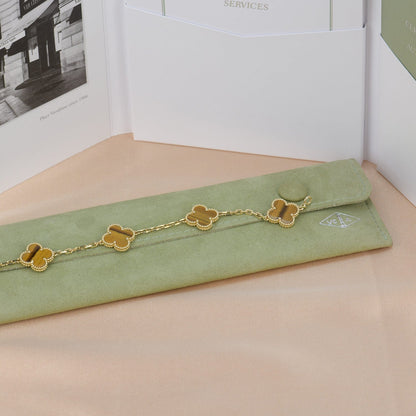 [Solara Jewelry]CLOVER  5 MOTIFS TIGER EYE BRACELET