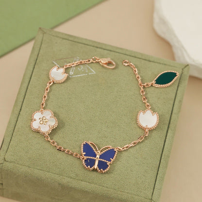 [Solara jewelry]LUCKY SPRING BUTTERFLY 5 MOTIF BRACELET