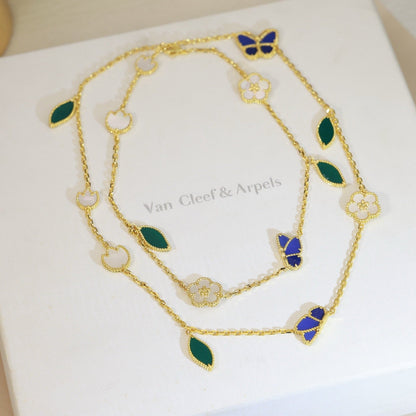 [Solara jewelry]LUCKY SPRING BUTTERFLY 15 FLOWER NECKLACE