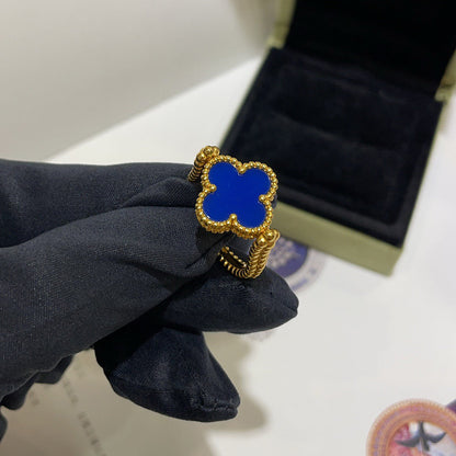 [Solara Jewelry]CLOVER RIVERSIBLE BLUE AGATE RING
