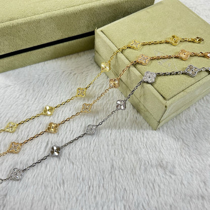 [Solara Jewelry]CLOVER 6 MOTIF DIAMOND LASER BRACELET