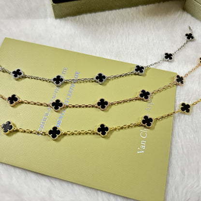 [Solara Jewelry]CLOVER 6 MOTIF  ONYXS BRACELET