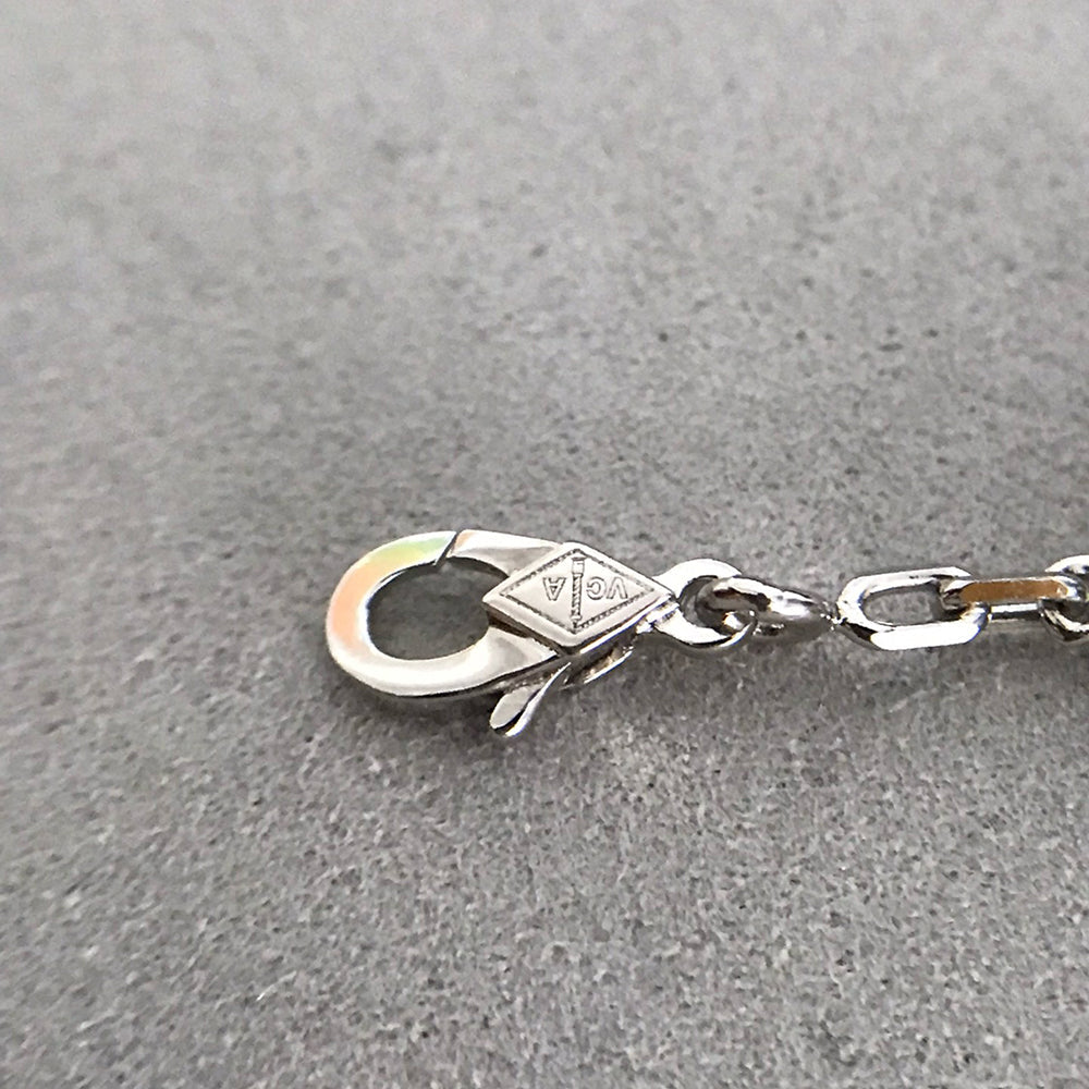 [Solara Jewelry]CLOVER 5 MOTIF ONYXS DIAMOND BRACELET SILVER