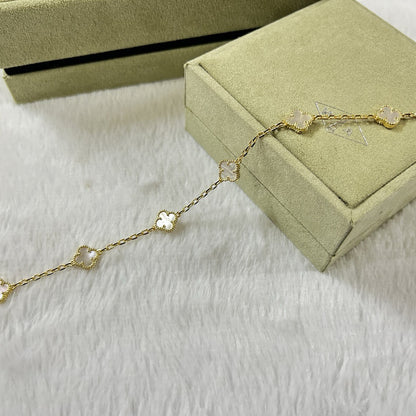 [Solara Jewelry]CLOVER 6 MOTIF WHITE MOP BRACELET