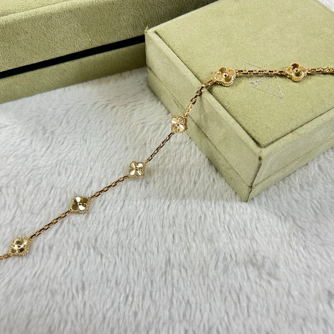 [Solara Jewelry]CLOVER 6 MOTIF DIAMOND BRACELET