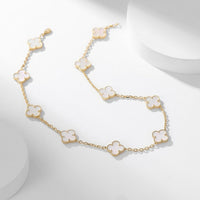 [Solara Jewelry]CLOVERS THE 10-MOTIFS WHITE MOTHER OF PEARL NECKLACE
