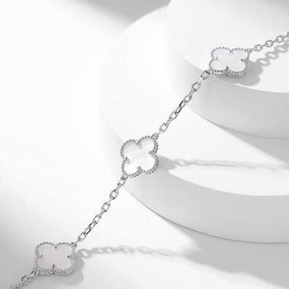 [Solara Jewelry]CLOVERS THE 10-MOTIFS WHITE MOTHER OF PEARL NECKLACE