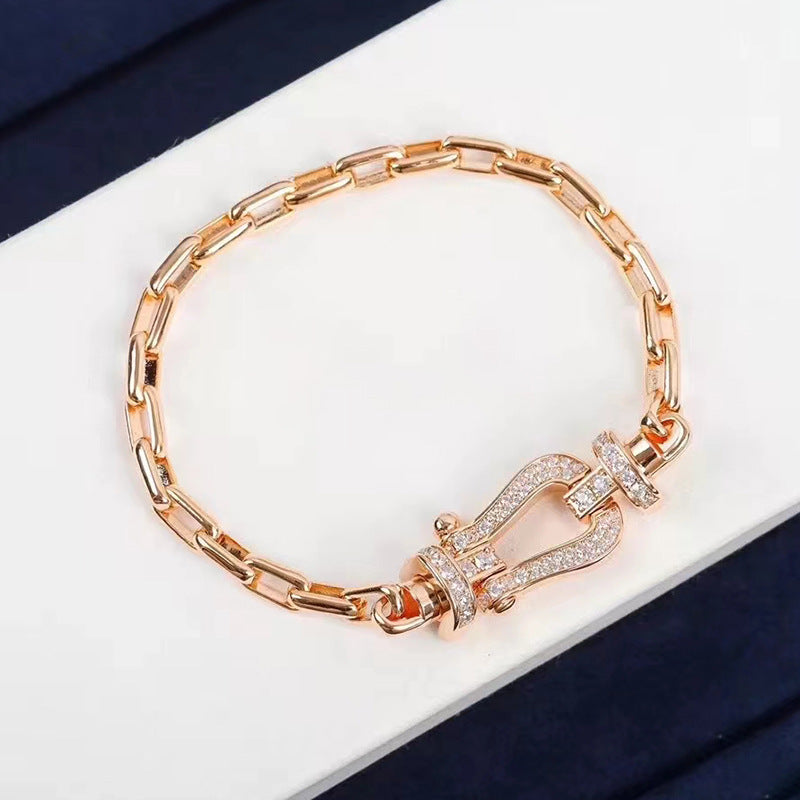 [Solara Jewelry]FORCE LARGE HORSESHOE CLASP  METAL BRACELET