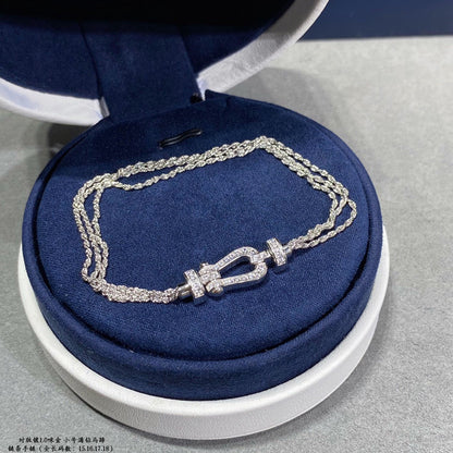 [Solara Jewelry]FORCE SMALL HORSESHOE  DIAMOND CHAIN ROPE BRACELET