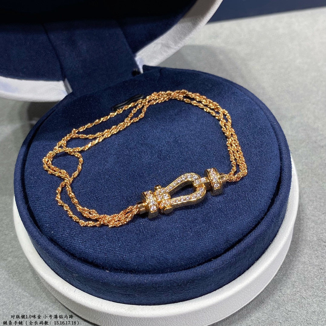 [Solara Jewelry]FORCE SMALL HORSESHOE  DIAMOND CHAIN ROPE BRACELET