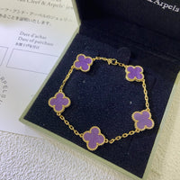 [Solara Jewelry]CLOVER  5 MOTIFS  PURPLE VIOLET BRACELET
