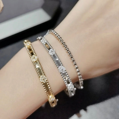 [Solara Jewelry]CLOVER BRACELET 4MM DIAMONDS
