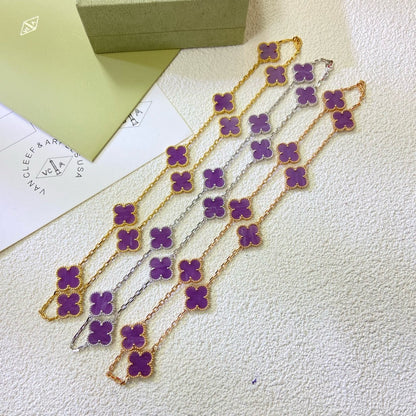 [Solara Jewelry]CLOVER 10 MOTIFS  PURPLE VIOLET  NECKLACE