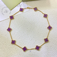 [Solara Jewelry]CLOVER 10 MOTIFS  PURPLE VIOLET  NECKLACE