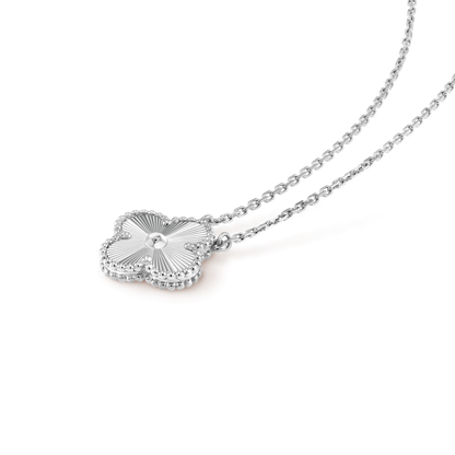 [Solara Jewelry]CLOVER 15MM LASER NECKLACE SILVER