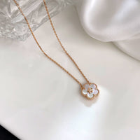 [Solara Jewelry]LUCKY WEISSE PERLMUTT PFLAUMENBLÜTEN HALSKETTE