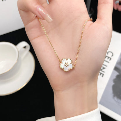 [Solara Jewelry]LUCKY  WHITE MOP  PLUM BLOSSOM NECKLACE