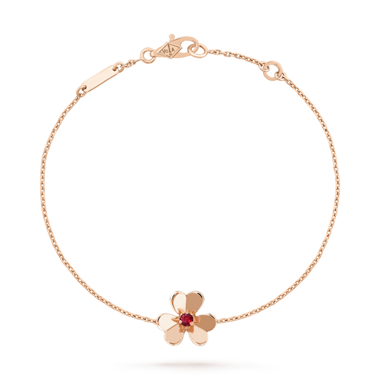 [Solara Jewelry]FRIVOLE GOLD FLOWER PINK MALACHITE BRACELET