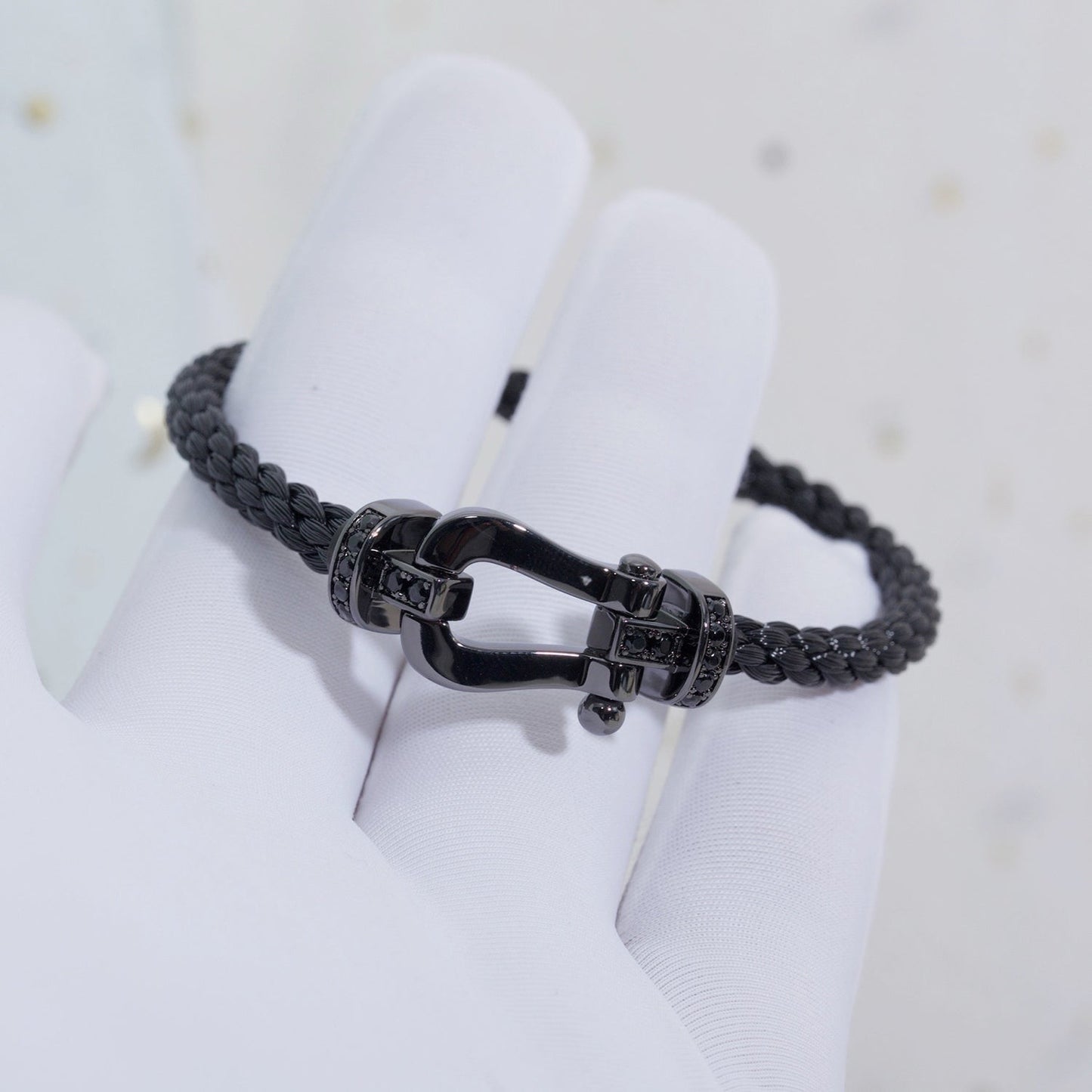 [Solara Jewelry]FORCE LARGE SERIES HORSESHOE BLACK SAMURAI BRACELET
