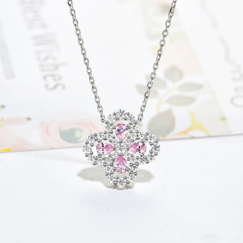 [Solara Jewelry]LOOP NECKLACE FULL MOTIF DIAMOND 16MM MULTIPLE COLORS