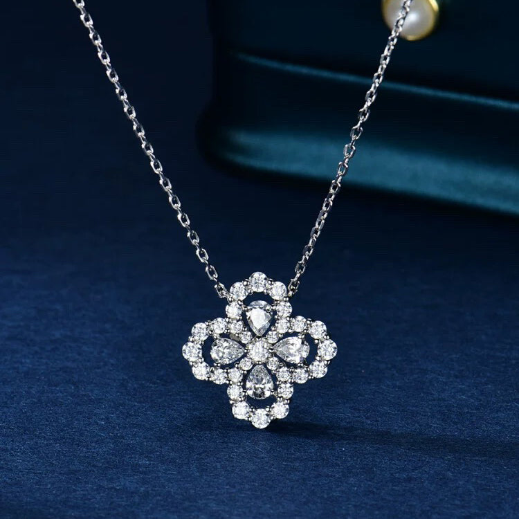 [Solara Jewelry]LOOP NECKLACE FULL MOTIF DIAMOND 16MM MULTIPLE COLORS