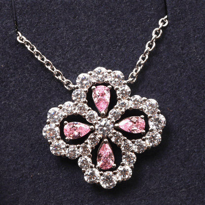 [Solara Jewelry]LOOP NECKLACE FULL MOTIF DIAMOND 16MM MULTIPLE COLORS