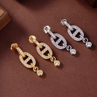 [Solara Jewelry]HM CHAINE DIAMOND EARRINGS