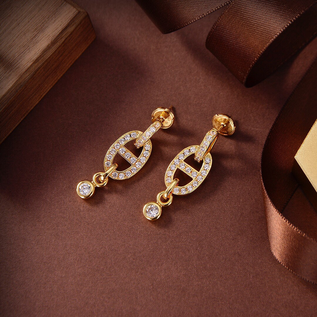 [Solara Jewelry]HM CHAINE DIAMOND EARRINGS
