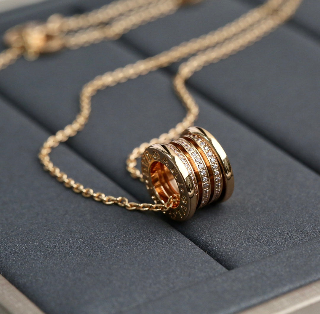 [Solara Jewelry]ZERO 1 PINK GOLD DIAMOND NECKLACE