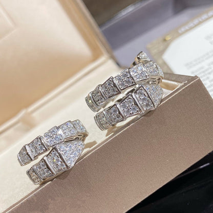 [Solara Jewelry]SERPENTI DOUBLE RING SILVER DIAMOND PAVED