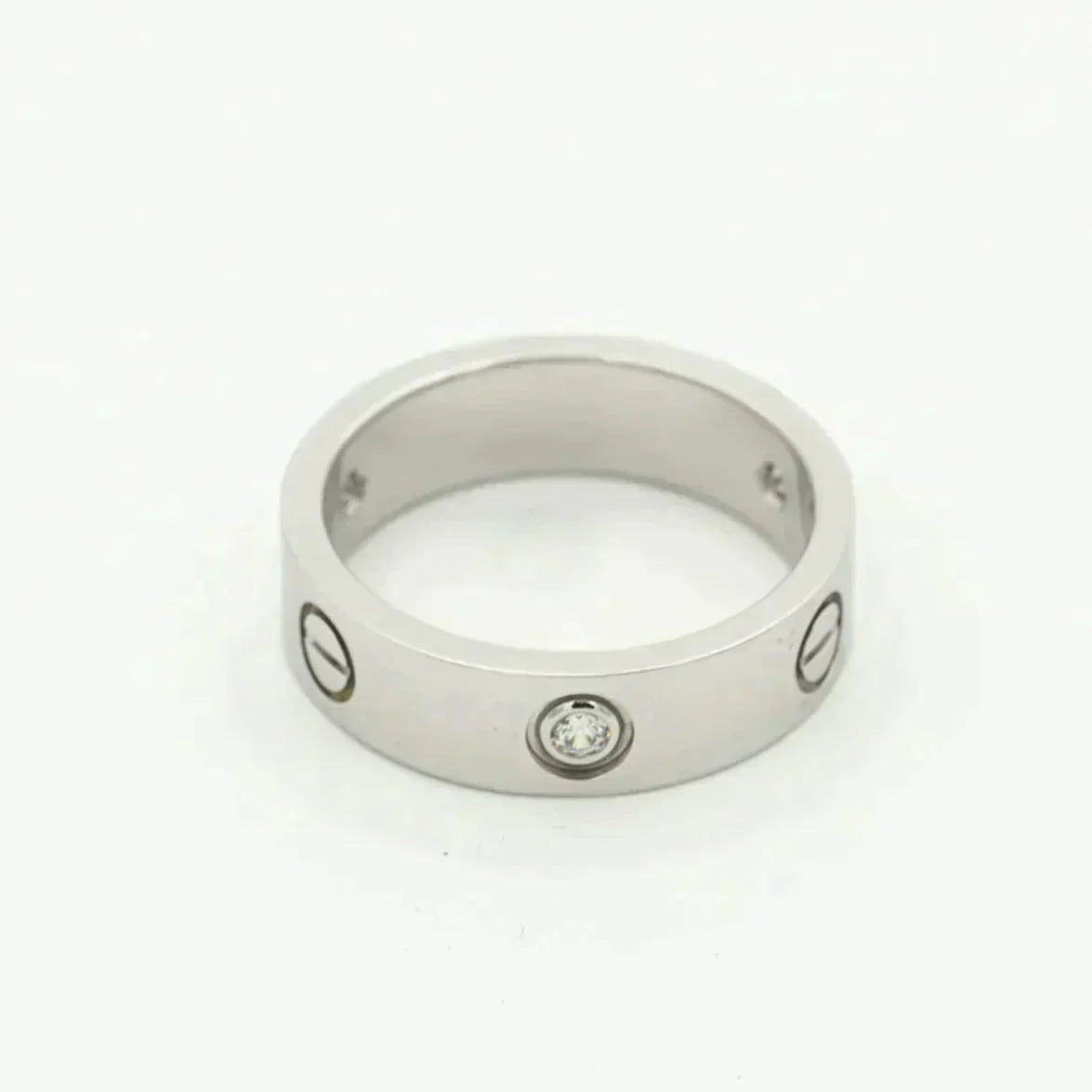 [Solara Jewelry]LOVE RING 5.5MM 3 DIAMONDS SILVER