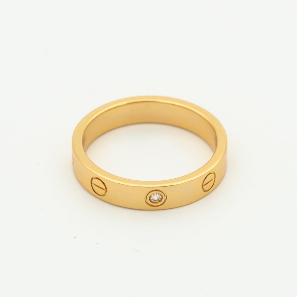 [Solara Jewelry]LOVE RING 4MM 1 DIAMOND PINK GOLD