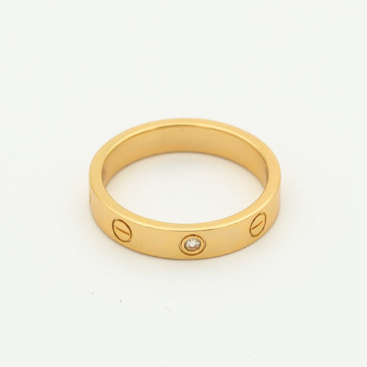 [Solara Jewelry]LOVE RING 4MM 1 DIAMOND PINK GOLD