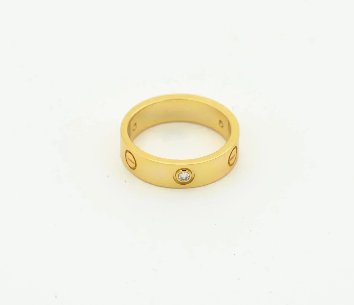 [Solara Jewelry]LOVE RING 4MM 1 DIAMOND GOLD