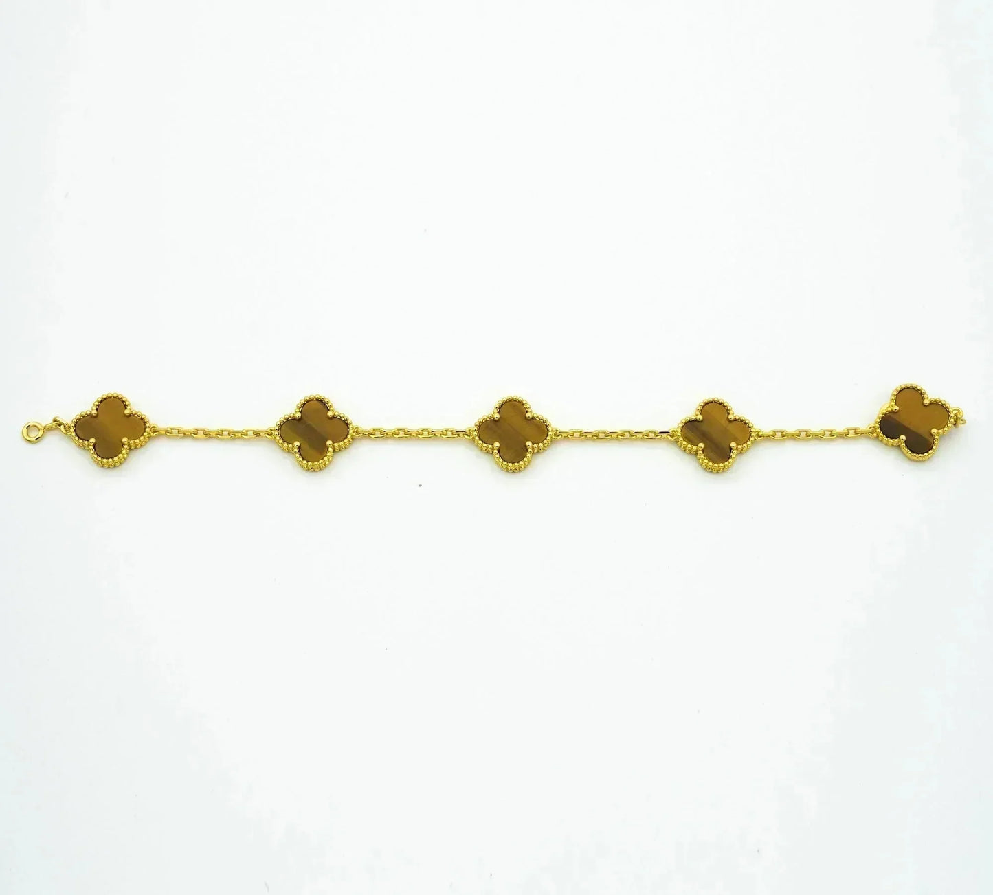 [Solara Jewelry]CLOVER  5 MOTIFS TIGER EYE BRACELET