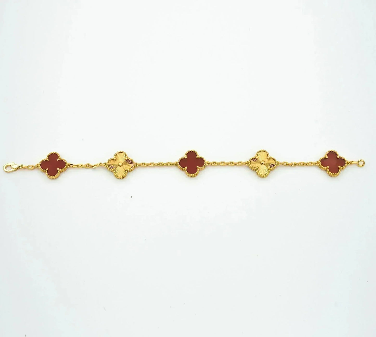 [Solara Jewelry]CLOVER  5 MOTIFS CARNELIAN GOLD BRACELET