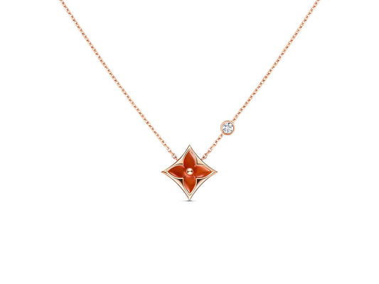 [Solara Jewelry]STAR NECKLACE PINK GOLD 1 DIAMOND