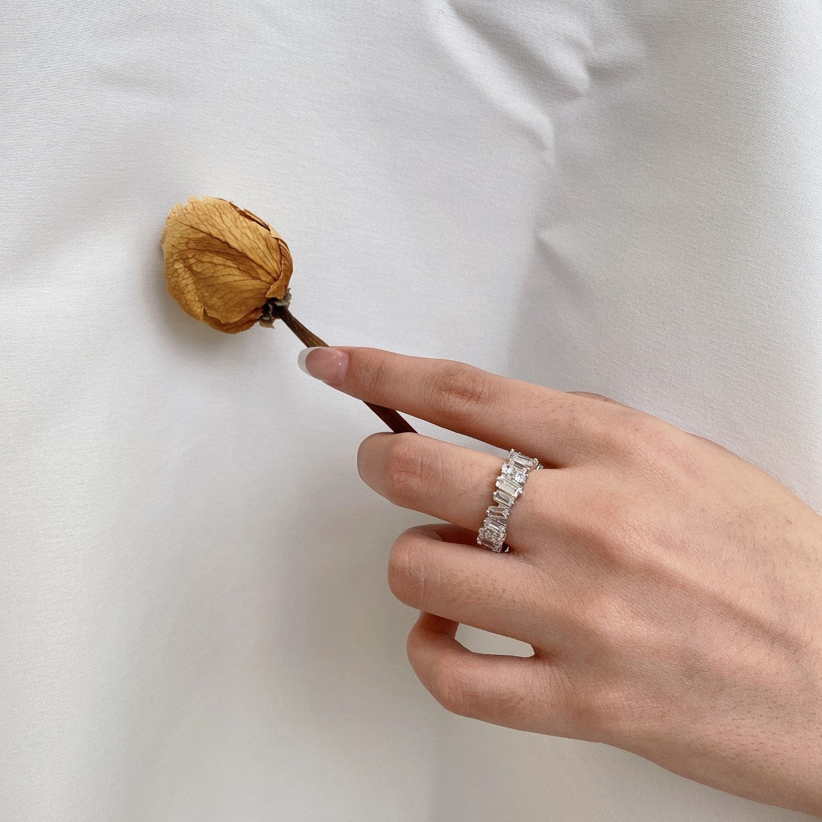 [Solara Jewelry]Delicate Multi Shape Tennis Ring