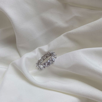 [Solara Jewelry]Elegant Princess Cut Tennis Ring