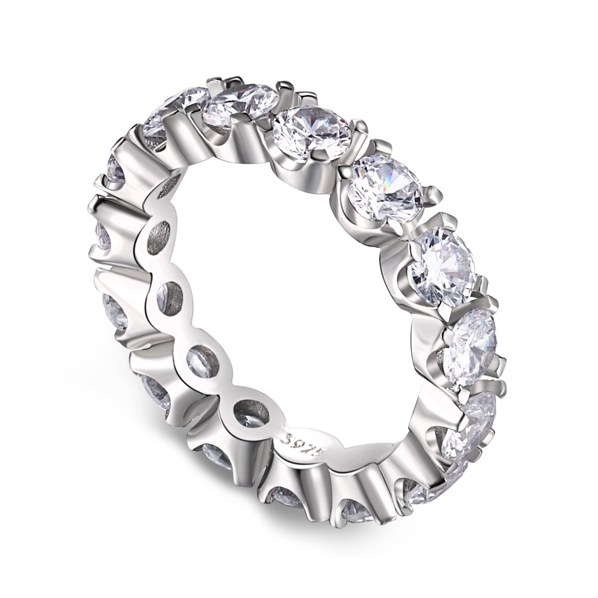 [Solara Jewelry]Eternity Round Cut Tennis Ring