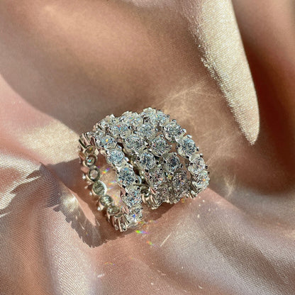 [Solara Jewelry]Eternity Round Cut Tennis Ring