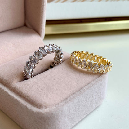 [Solara Jewelry]Ornate Oval Cut Tennis Ring