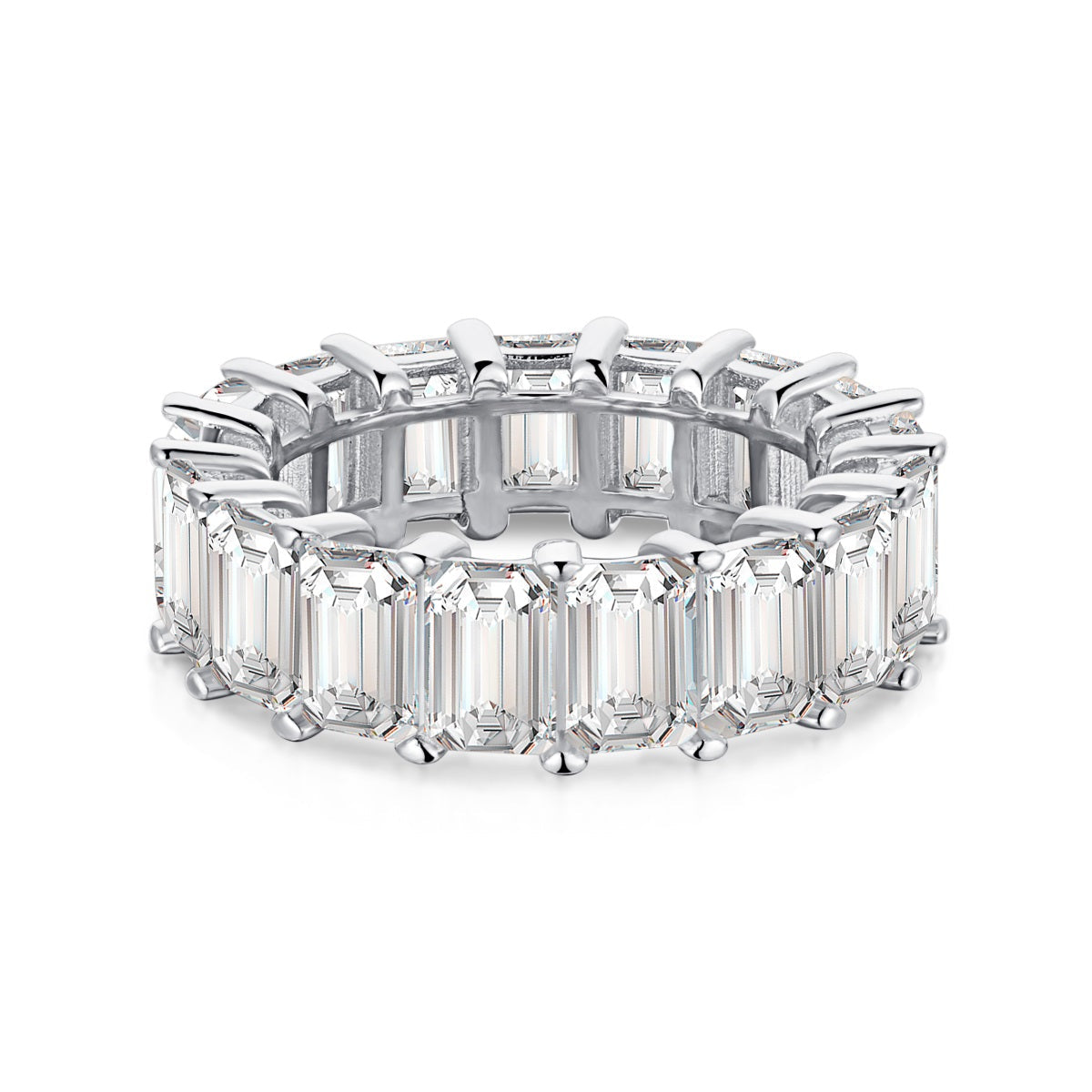 [Solara Jewelry]0.75 Carat Elegant Emerald Cut Tennis Ring