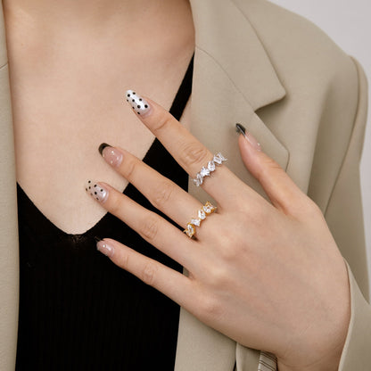 [Solara Jewelry]Delicate Multi Cut Ring