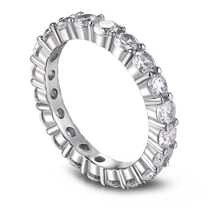 [Solara Jewelry]Sparkling Round Cut Tennis Ring